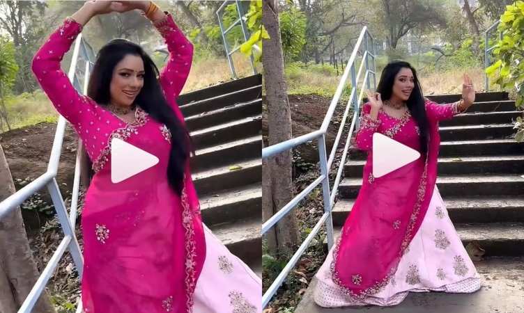 पिंक लहंगे में Anupamaa ने किया 'Chaka Chak' डांस, भाई के गाने पर थिरकती नजर आईं Rupali Ganguly