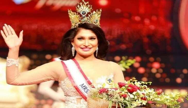 'मिसेज श्रीलंका' प्रतियोगिता के दौरान हुआ बवाल, लाइव कार्यक्रम के दौरान विजेता के सर से छीना गया क्राउन