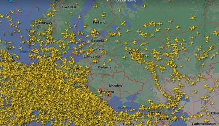 Russia: परमाणु हमले की धमकी के बाद डरकर भाग रहे रूस के लोग, सामने आई आसमान के ट्रैफिक की तस्वीर