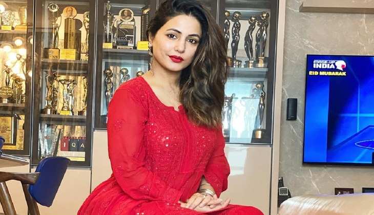 Hina Khan ने लाल रंग के सूट में ढाया कहर, देखें फोटोज