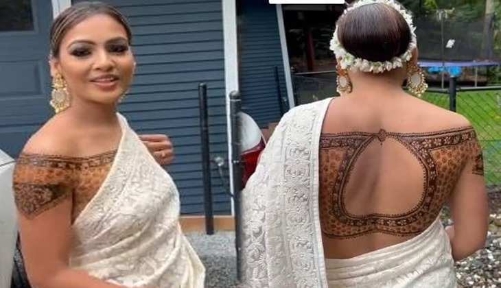 महिला ने शरीर पर बनवाया 'मेंहदी का ब्लाउज' तो लोग बोले-'क्या मजाक है'