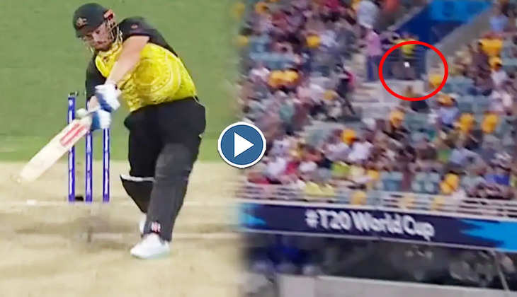 AUS vs IRE: चाबुक शॉट! बल्लेबाज ने गन से चलाई गोली, 102 मीटर लंबा छ्क्का ठोक स्टैंड के उपर टांगी गेंद, देखें वीडियो