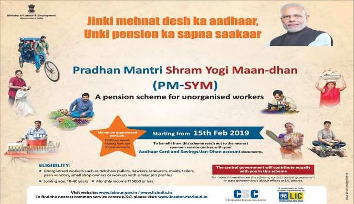 Pradhan Mantri Shram Yogi Mandhan: हर महीने मिलेगी 3 हजार की पेंशन, जानें कैसे लें योजना का लाभ