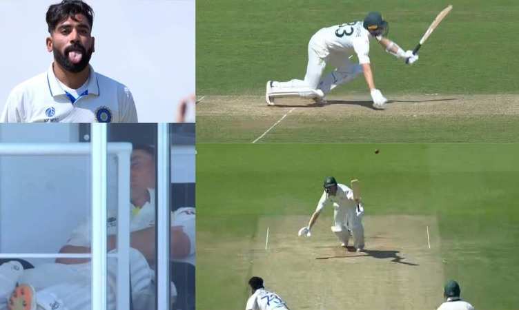 Mohammed Siraj की आग उगलती गेंद से औंधे मुंह पिच पर गिरा सोता हुआ ऑस्ट्रेलियाई बल्लेबाज, देखें वायरल वीडियो