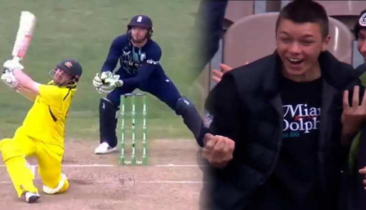 AUS vs ENG: पहले जड़ में आती गेंद को बल्लेबाज ने कराई स्टैंड की सैर, फिर दर्शक की हरकत ने कर दिया सबको हक्का-बक्का - Video