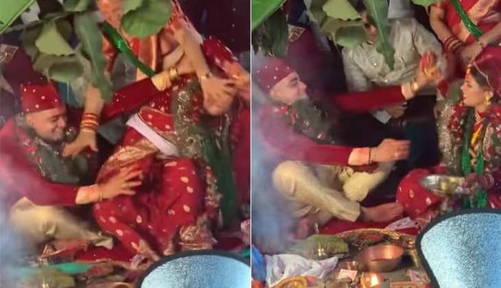 MARRIGE VIDEO VIRAL: दुल्हा-दुल्हन में हुई जबरदस्त लड़ाई,शादी का मंडप बन गया अखाड़ा,आप देखें वीडियो