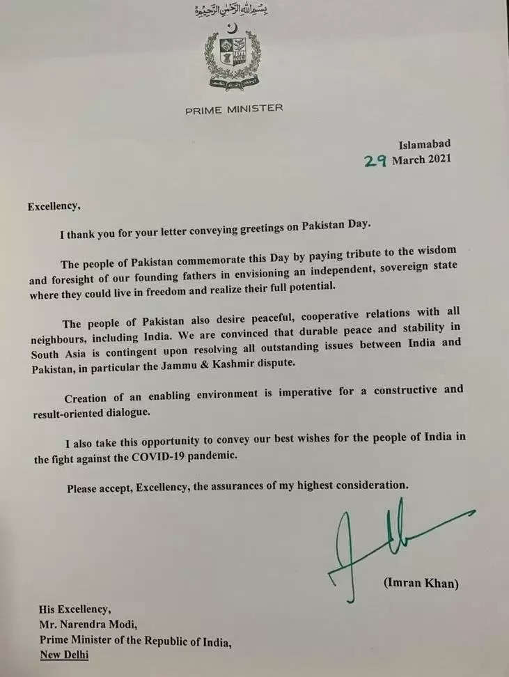 इमरान खान ने पीएम मोदी की चिट्ठी का दिया जवाब लिखा: शांति के लिए कश्मीर समस्या का हल जरूरी