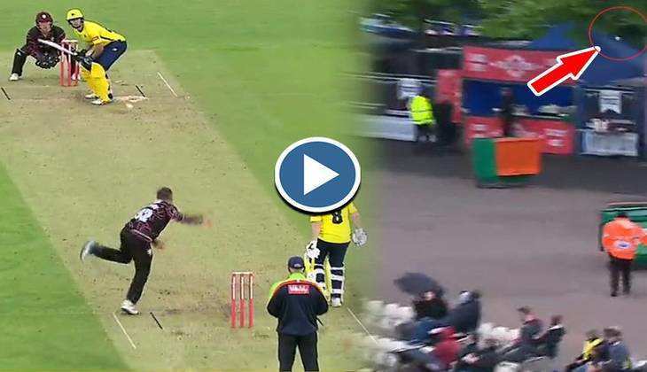 T20 Blast: बैट्समैन ने मारा आसमान चीरता छक्का कि मैदान पर मच गया तहलका, देखें वीडियो