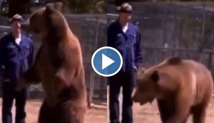 Bhalu Ka Video: हे भगवान! भालू ने देखते ही देखते आदमी के ऊपर कर दिया हमला, वीडियो देख कांप जाएगी आपकी रूह
