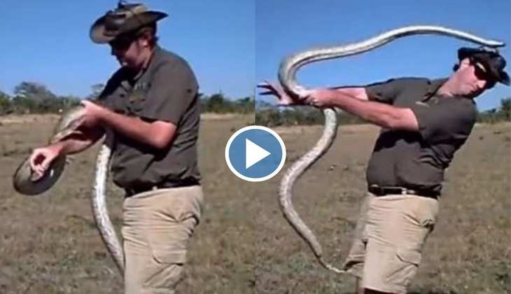 Snake Video: हे भगवान! अजगर ने इस शख्स के चेहरे पर किया 200 की स्पीड में वार, वीडियो देख कांप जाएंगे आप