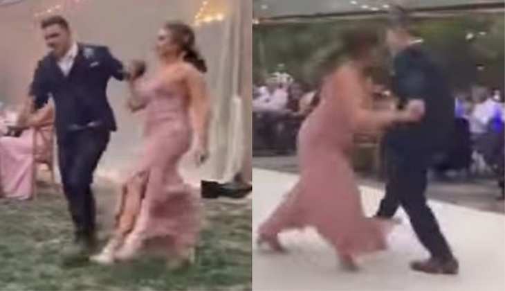Couple ने तूफानी अंदाज में किया डांस फिर हुआ कुछ ऐसा, वीडियो देखकर छूट जाएगी हंसी