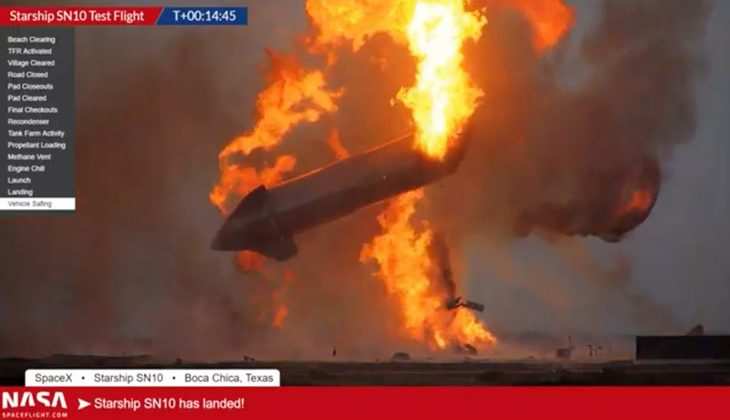 Starship SN-10 video: ऐसा क्या हुआ आग के शोलों में बदल गया रॉकेट, जाने यहां...