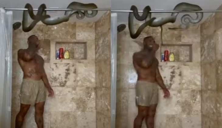 Snake Video: बाथरूम में ऊपर बैठे सांप ने ब्रश कर रहे शख्स पर किया हमला, देखिए खौफनाक वीडियो