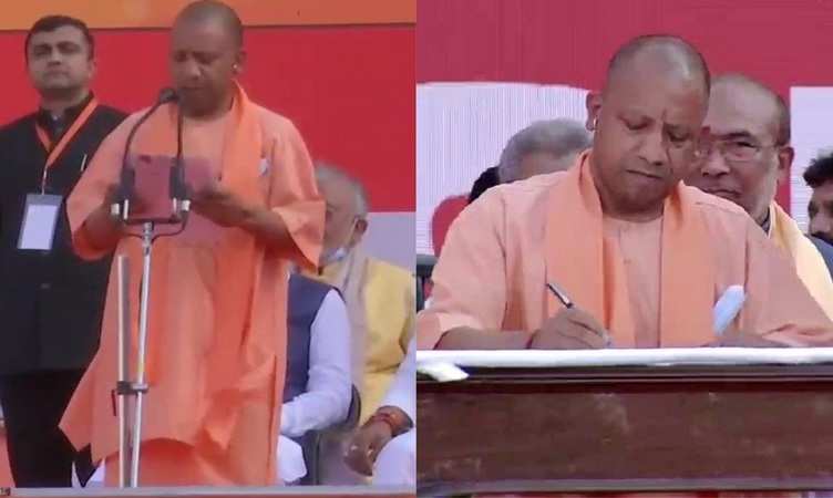 Yogi Adityanath Oath: दोबारा सीएम बने योगी आदित्यनाथ, 52 मंत्रियों ने ली शपथ