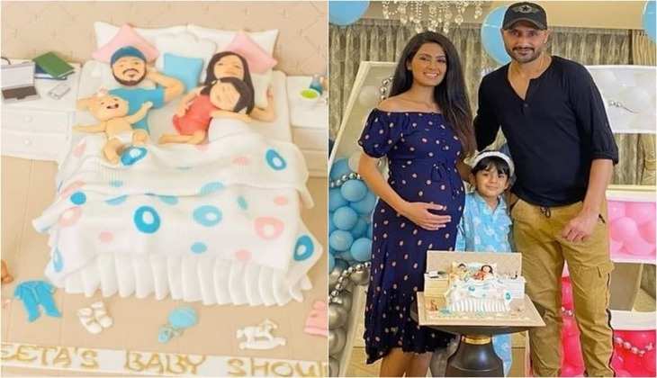 Geeta Basra baby shower: क्यूट से केक में दिखाई दिए सोते हुए Harbhajan Singh, देखें तस्वीरें