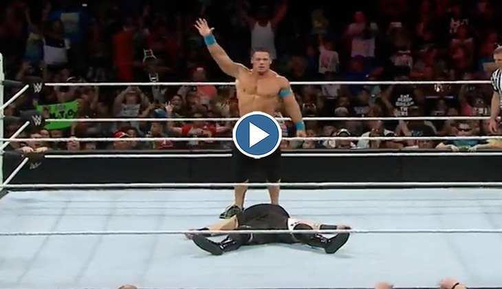 WWE Video: John Cena ने जबरदस्त धुनाई कर इस रेसलर की बनाई रेल, रिंग में दिखा धमाकेदार खेल, आप भी देखें वीडियो