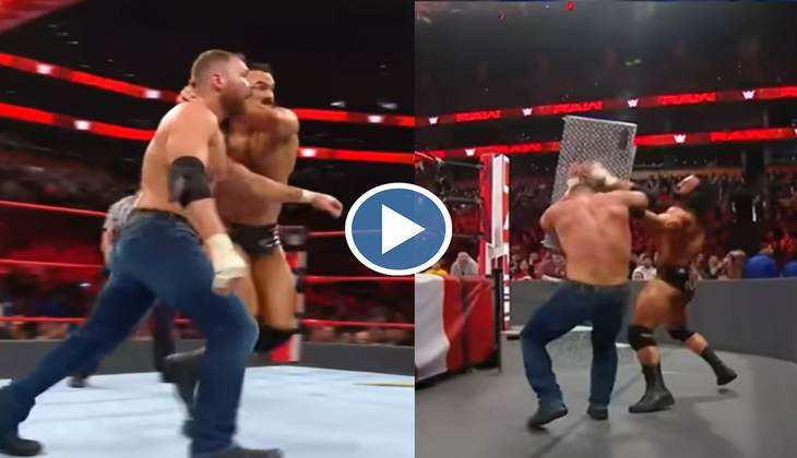 WWE Viral Video: मैकइंटायर के खतरनाक टेबल अटैक से डीन एम्ब्रोज़ का हुआ बुरा हाल, वीडियो देख फैंस बोले अब मत मारो यार..