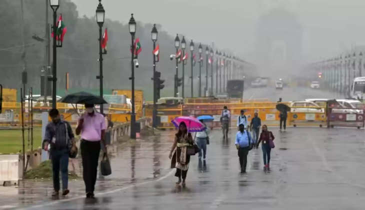 Delhi Rain Today: दिल्ली-एनसीआर में मौसम हुआ सुहावना, तेज हवाओं के शुरू हुई बारिश